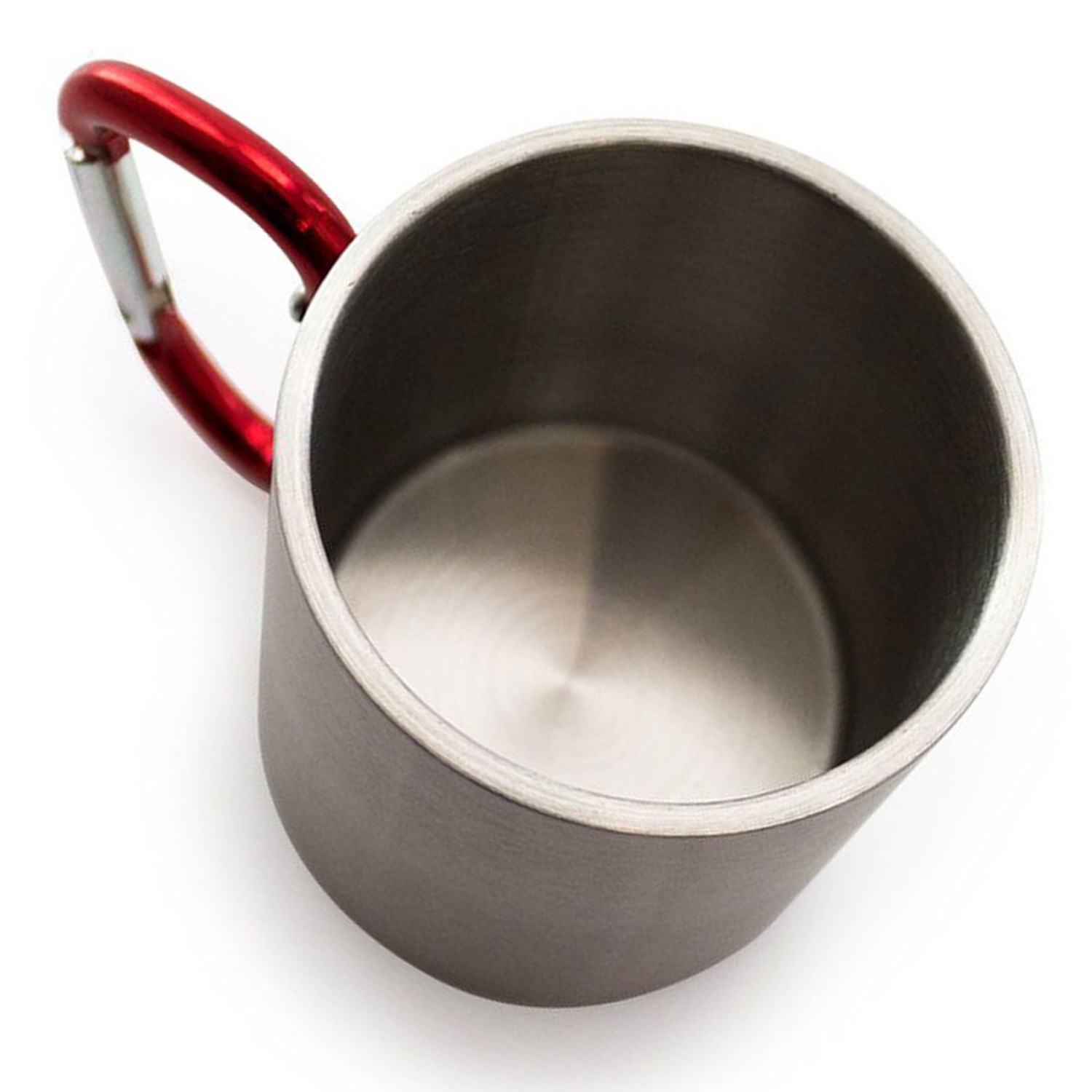 2. Foto Tasse Becher Falster Rot Karabiner Henkel mit Gravur