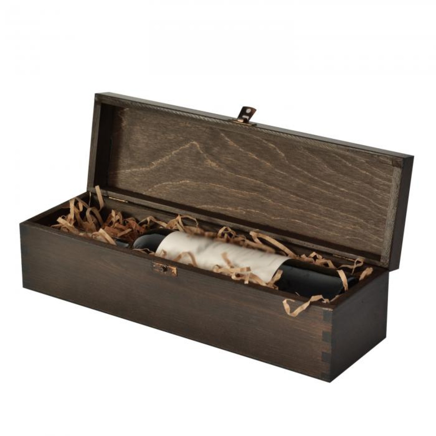 2. Foto Weinkiste Weinbox für 1 2 oder 3 Flaschen Geschenkbox Holzkiste Holz braun (Größe: Box für 1 Flasche)